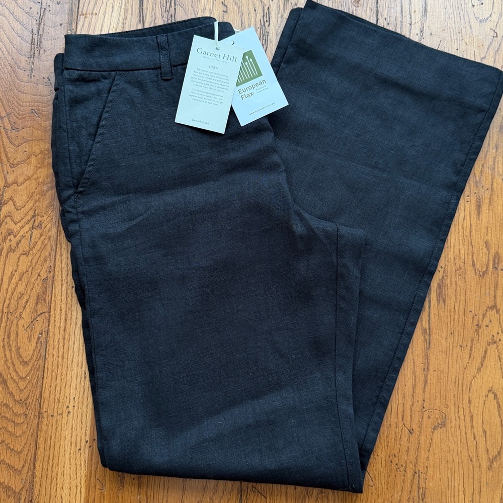 Garnet Hill Black Linen Pants